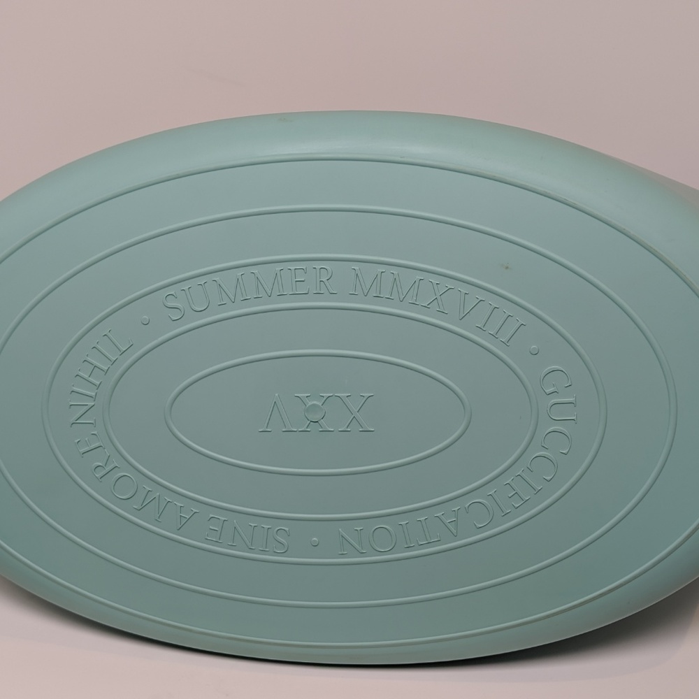 SOLD Gucci Logo Teal Rubber Tote - Picture 5 of 8